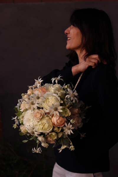 フランネルフラワーのウェディングブーケ