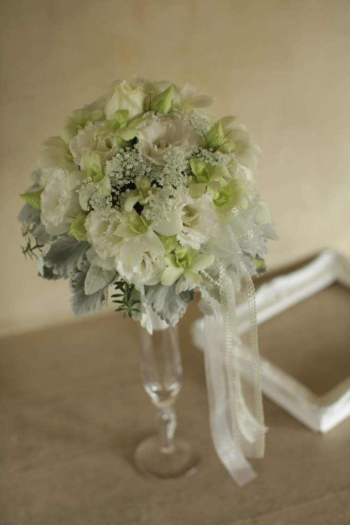 トルコキキョウとシルバーリーフ