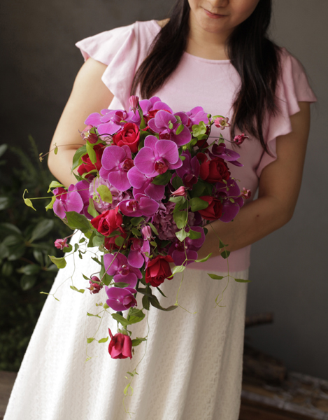 胡蝶蘭のウェディングブーケ