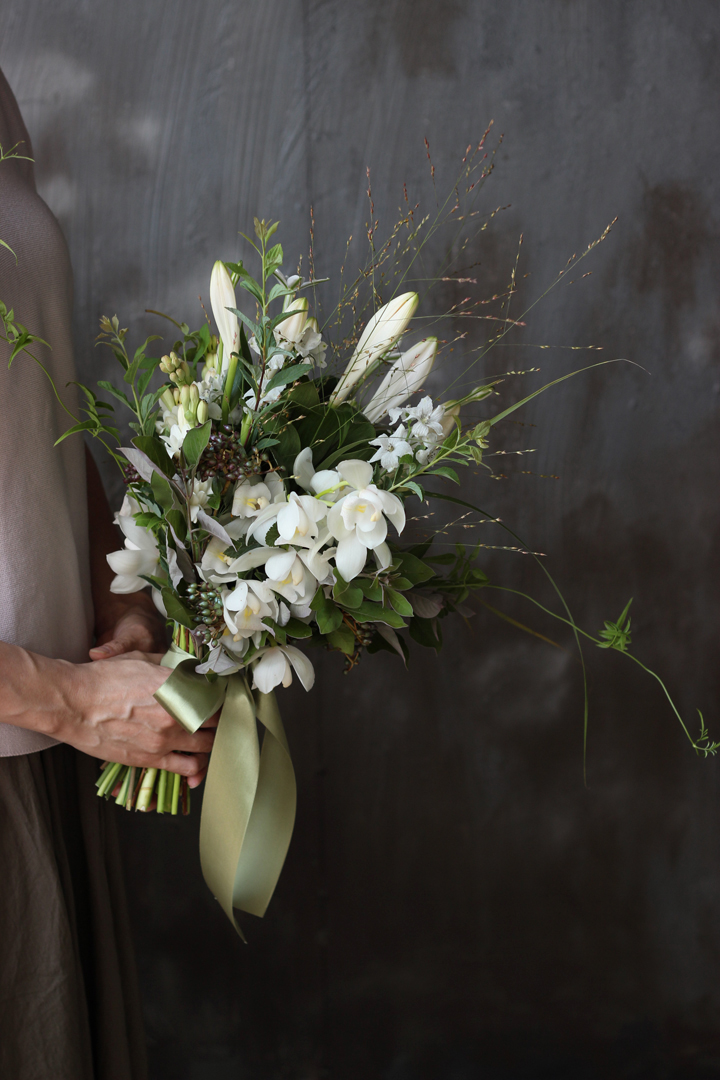 ユリ＆チューべローズのブーケ