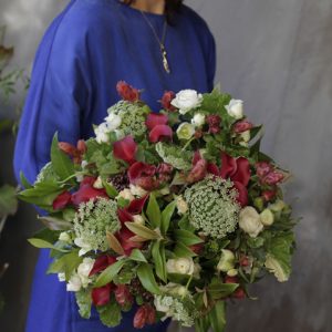 ボルドーカラーのブーケ