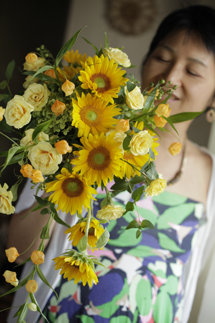 向日葵のウェディングブーケ