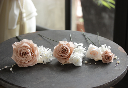 プリザーブドフラワーのヘットドレス