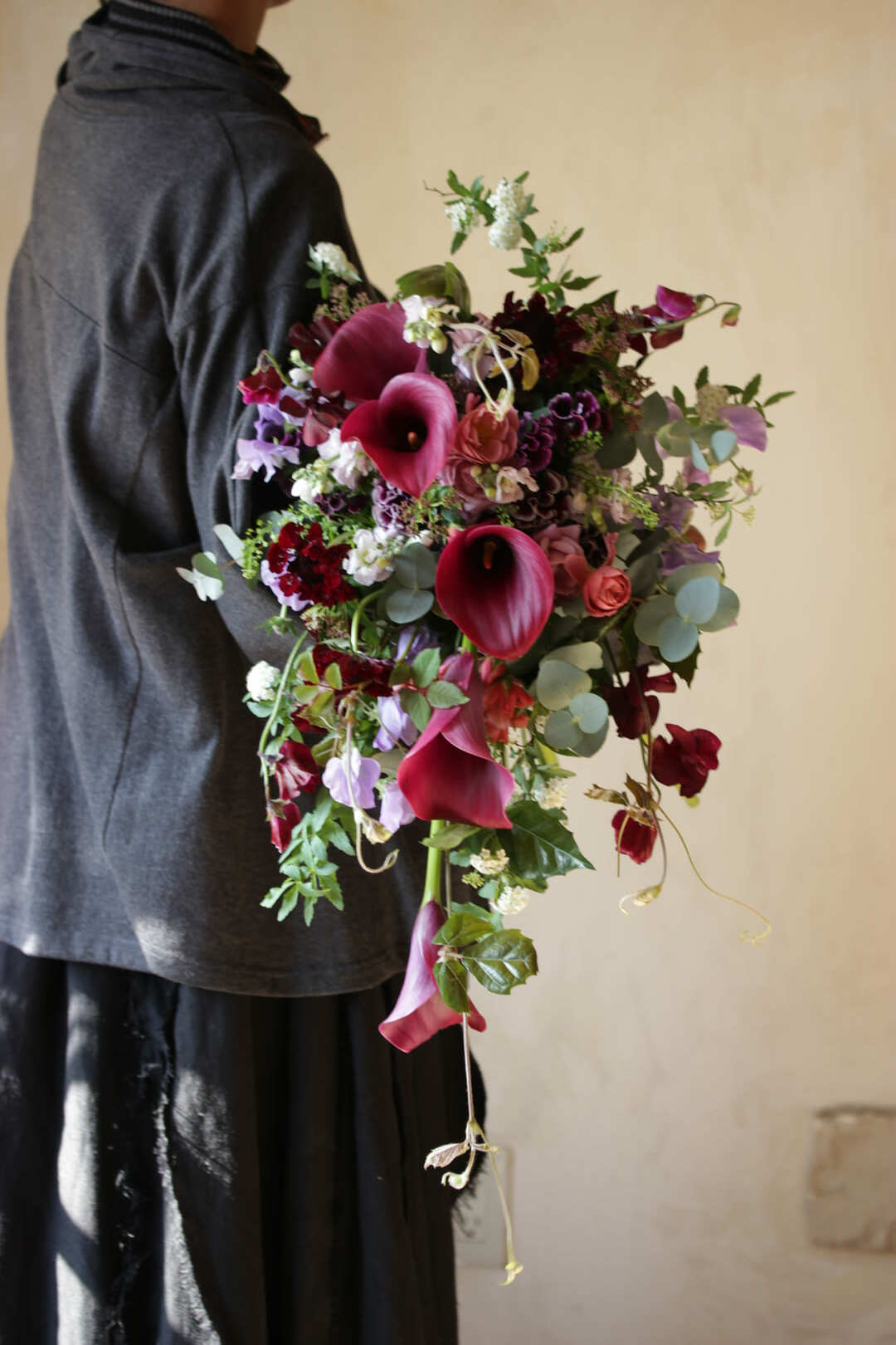 カラーのクラッチブーケ