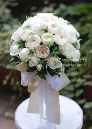 オールドローズのラウンドブーケ