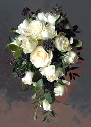 オールドローズとヘデラベリーのティアドロップ