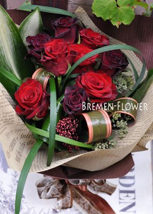 赤いバラの花束