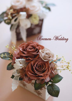 チョコレート色のローズアレンジメント