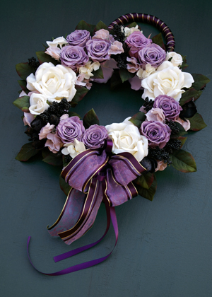 プリザーブドのリースブーケ