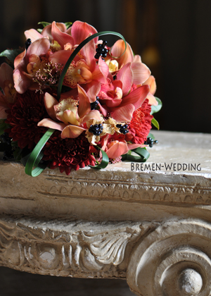 蘭の和風ブーケ