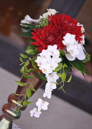 ダリアの和風ブーケ