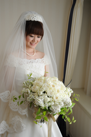 ライラックのクラッチブーケ