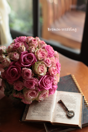 ピンクのグラデーションブーケ