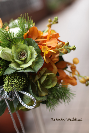 洋ランのラウンドブーケ