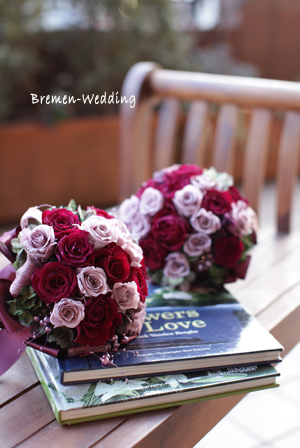 ボルドーカラーのブーケ