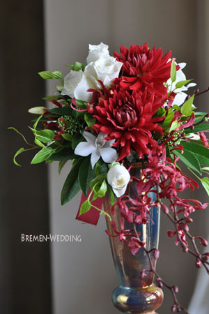 ダリアと洋ランのブーケ