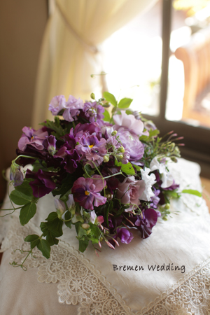 パンジーのクラッチブーケ