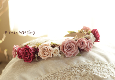 アンティーク調の花冠