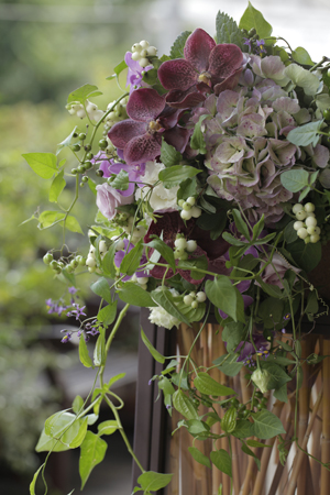 バンダとアジサイのブーケ